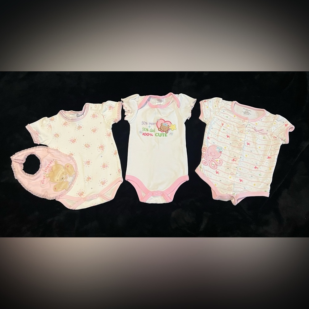 NWOT Pink & White Onesie Sets